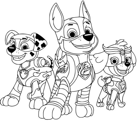 Paw Patrol Mighty Pups Coloring Pages Printable